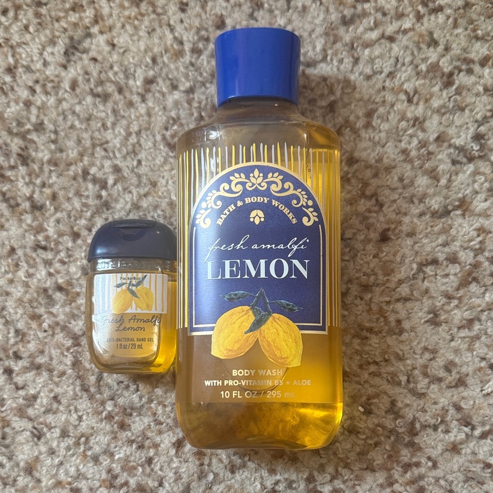 Bath & Body Works Fresh Amalfi Lemon Body Wash and Pocketbac Set